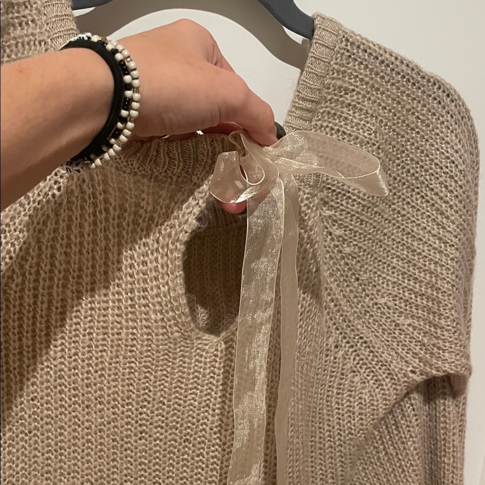 LC Lauren Conrad Tan Sweater with Embellishments - Picture 3 of 4